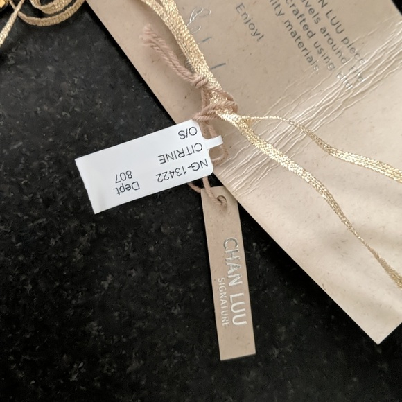 NWT ~ CHAN LUU Citrine Gold Ribbon Chocker - Picture 7 of 8